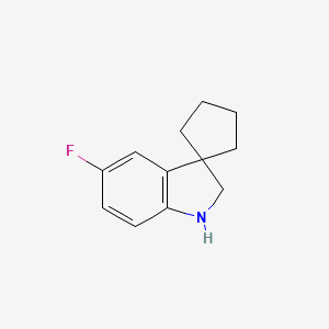 molecular formula C12H14FN B13641766 5'-Fluorospiro[cyclopentane-1,3'-indoline] 