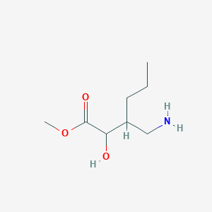 molecular formula C8H17NO3 B13641807 Methyl 3-(aminomethyl)-2-hydroxyhexanoate 