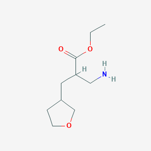 molecular formula C10H19NO3 B13641833 Ethyl 3-amino-2-((tetrahydrofuran-3-yl)methyl)propanoate 