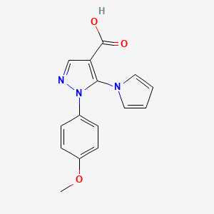 molecular formula C15H13N3O3 B1364187 1-(4-甲氧基苯基)-5-(1H-吡咯-1-基)-1H-吡唑-4-羧酸 CAS No. 116834-10-7