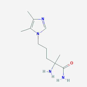 molecular formula C11H20N4O B13641875 2-Amino-5-(4,5-dimethyl-1h-imidazol-1-yl)-2-methylpentanamide 