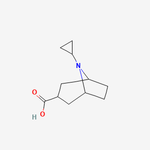 molecular formula C11H17NO2 B13641877 8-Cyclopropyl-8-azabicyclo[3.2.1]octane-3-carboxylic acid 