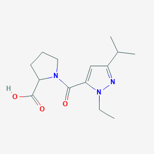 1-[1-ethyl-3-(propan-2-yl)-1H-pyrazole-5-carbonyl]pyrrolidine-2-carboxylic acid