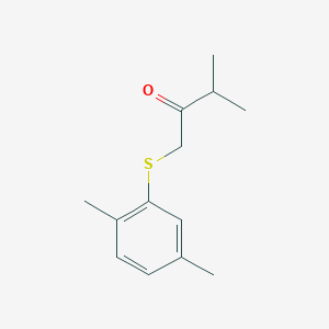 molecular formula C13H18OS B13642009 1-((2,5-Dimethylphenyl)thio)-3-methylbutan-2-one 