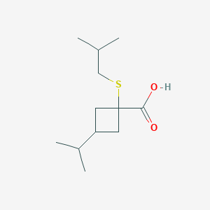 1-(Isobutylthio)-3-isopropylcyclobutane-1-carboxylic acid