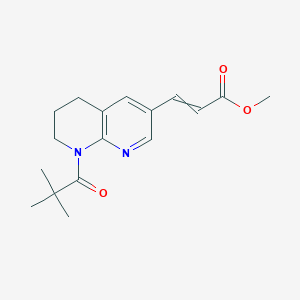 molecular formula C17H22N2O3 B13642052 methyl 3-[8-(2,2-dimethylpropanoyl)-6,7-dihydro-5H-1,8-naphthyridin-3-yl]prop-2-enoate 