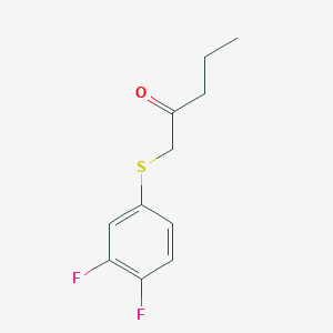 molecular formula C11H12F2OS B13642058 1-((3,4-Difluorophenyl)thio)pentan-2-one 