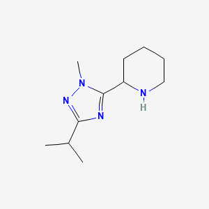 molecular formula C11H20N4 B13642060 2-(3-Isopropyl-1-methyl-1h-1,2,4-triazol-5-yl)piperidine 