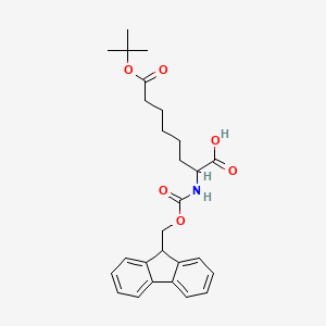 molecular formula C27H33NO6 B13642080 (S)-2-((((9H-Fluoren-9-yl)methoxy)carbonyl)-amino)-8-(tert-butoxy)-8-oxooctanoic acid 