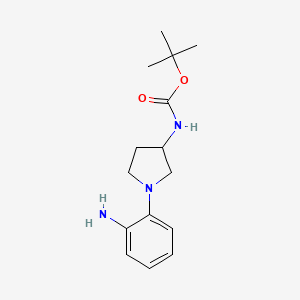 molecular formula C15H23N3O2 B13642091 tert-butyl N-[1-(2-aminophenyl)pyrrolidin-3-yl]carbamate 