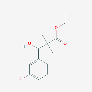 molecular formula C13H17FO3 B13642097 Ethyl 3-(3-fluorophenyl)-3-hydroxy-2,2-dimethylpropanoate 