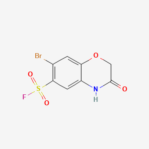 molecular formula C8H5BrFNO4S B13642133 7-bromo-3-oxo-3,4-dihydro-2H-1,4-benzoxazine-6-sulfonyl fluoride 