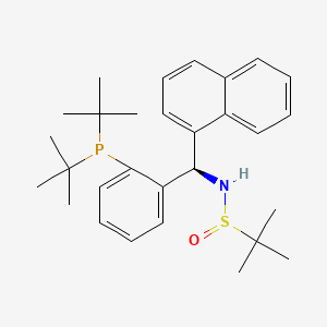 molecular formula C29H40NOPS B13642155 (R)-N-((R)-(2-(Di-tert-butylphosphanyl)phenyl)(naphthalen-1-yl)methyl)-2-methylpropane-2-sulfinamide 