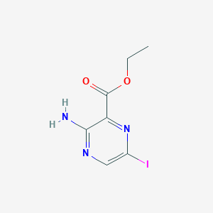 molecular formula C7H8IN3O2 B13642156 Ethyl 3-amino-6-iodopyrazine-2-carboxylate 