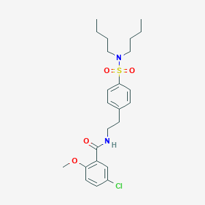 molecular formula C24H33ClN2O4S B13642172 5-chloro-N-(4-(N,N-dibutylsulfamoyl)phenethyl)-2-methoxybenzamide 