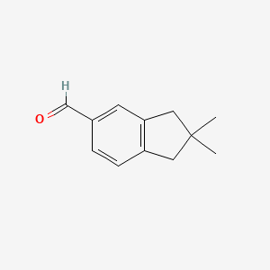 molecular formula C12H14O B13642184 2,2-Dimethyl-2,3-dihydro-1H-indene-5-carbaldehyde CAS No. 88633-01-6