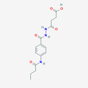 molecular formula C15H19N3O5 B1364220 4-[2-[4-(Butanoylamino)benzoyl]hydrazinyl]-4-oxobutanoic acid 