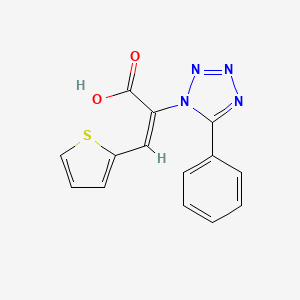 2-(5-phenyl-1H-1,2,3,4-tetrazol-1-yl)-3-(thiophen-2-yl)prop-2-enoic acid