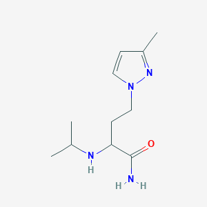 molecular formula C11H20N4O B13642284 2-(Isopropylamino)-4-(3-methyl-1h-pyrazol-1-yl)butanamide 