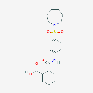 molecular formula C20H28N2O5S B1364229 2-[4-(Azepane-1-sulfonyl)-phenylcarbamoyl]-cyclohexanecarboxylic acid 
