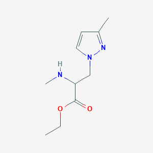 molecular formula C10H17N3O2 B13642296 Ethyl 3-(3-methyl-1h-pyrazol-1-yl)-2-(methylamino)propanoate 