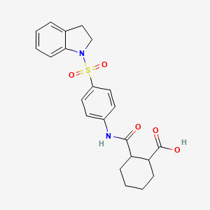 molecular formula C22H24N2O5S B1364230 2-[[4-(2,3-Dihydroindol-1-ylsulfonyl)phenyl]carbamoyl]cyclohexane-1-carboxylic acid 