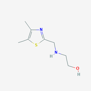 molecular formula C8H14N2OS B13642307 2-(((4,5-Dimethylthiazol-2-yl)methyl)amino)ethan-1-ol 