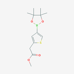 molecular formula C13H19BO4S B13642334 Methyl 2-(4-(4,4,5,5-tetramethyl-1,3,2-dioxaborolan-2-YL)thiophen-2-YL)acetate 