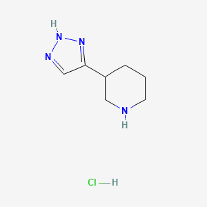 molecular formula C7H13ClN4 B13642335 3-(1H-1,2,3-Triazol-5-yl)piperidine hydrochloride 