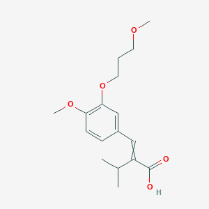 molecular formula C17H24O5 B13642356 2-[[4-Methoxy-3-(3-methoxypropoxy)phenyl]methylidene]-3-methylbutanoic acid 