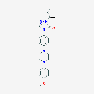 molecular formula C23H29N5O2 B136424 2-sec-Butyl-4-(4-(4-(4-methoxyphenyl)piperazin-1-yl)phenyl)-2H-1,2,4-triazol-3(4H)-one, (R)- CAS No. 149809-44-9