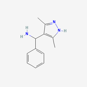 molecular formula C12H15N3 B1364245 (3,5-dimethyl-1H-pyrazol-4-yl)-phenylmethanamine 