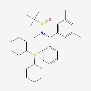 (R)-N-((R)-(2-(Dicyclohexylphosphanyl)phenyl)(3,5-dimethylphenyl)methyl)-N,2-dimethylpropane-2-sulfinamide