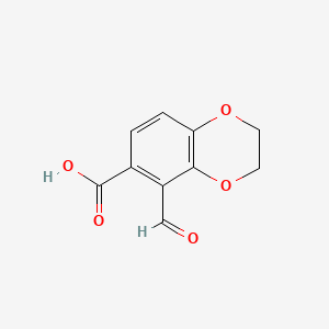 molecular formula C10H8O5 B13642460 5-Formyl-2,3-dihydro-1,4-benzodioxine-6-carboxylic acid 