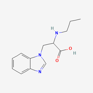 molecular formula C13H17N3O2 B13642500 3-(1H-1,3-benzodiazol-1-yl)-2-(propylamino)propanoic acid 