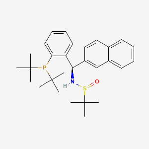 molecular formula C29H40NOPS B13642509 (R)-N-((R)-(2-(Di-tert-butylphosphanyl)phenyl)(naphthalen-2-yl)methyl)-2-methylpropane-2-sulfinamide 