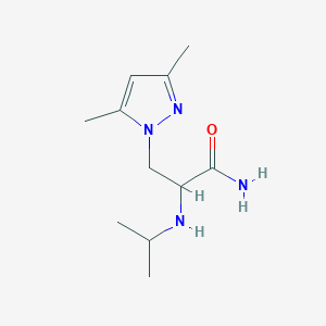 molecular formula C11H20N4O B13642545 3-(3,5-Dimethyl-1h-pyrazol-1-yl)-2-(isopropylamino)propanamide 