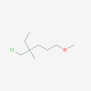 molecular formula C9H19ClO B13642546 4-(Chloromethyl)-1-methoxy-4-methylhexane 