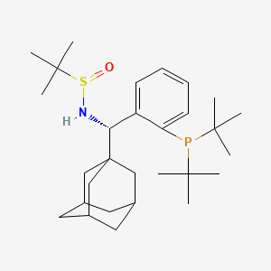 molecular formula C29H48NOPS B13642555 (R)-N-((S)-Adamantan-1-yl(2-(di-tert-butylphosphanyl)phenyl)methyl)-2-methylpropane-2-sulfinamide 