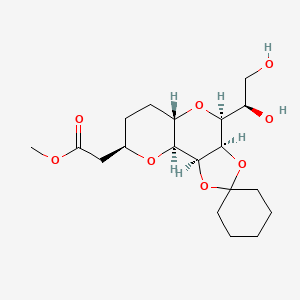 molecular formula C19H30O8 B13642570 methyl 2-[(1S,2S,6R,7S,9S,12R)-7-[(1R)-1,2-dihydroxyethyl]spiro[3,5,8,13-tetraoxatricyclo[7.4.0.02,6]tridecane-4,1'-cyclohexane]-12-yl]acetate 