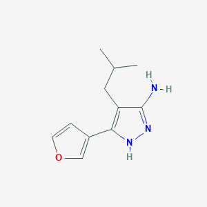 molecular formula C11H15N3O B13642587 3-(Furan-3-yl)-4-isobutyl-1h-pyrazol-5-amine 