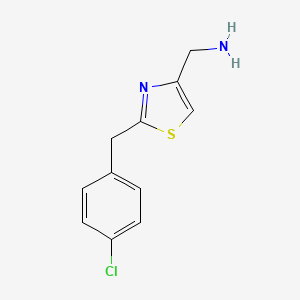 molecular formula C11H11ClN2S B13642599 (2-(4-Chlorobenzyl)thiazol-4-yl)methanamine 