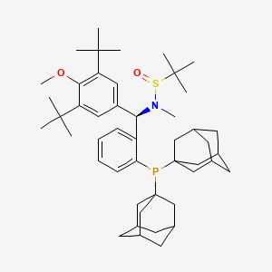 (R)-N-((R)-(2-(Di(adamantan-1-yl)phosphanyl)phenyl)(3,5-di-tert-butyl-4-methoxyphenyl)methyl)-N,2-dimethylpropane-2-sulfinamide