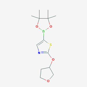 2-((Tetrahydrofuran-3-yl)oxy)-5-(4,4,5,5-tetramethyl-1,3,2-dioxaborolan-2-yl)thiazole