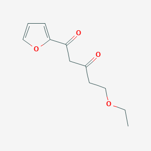 molecular formula C11H14O4 B13642645 5-Ethoxy-1-(furan-2-yl)pentane-1,3-dione 