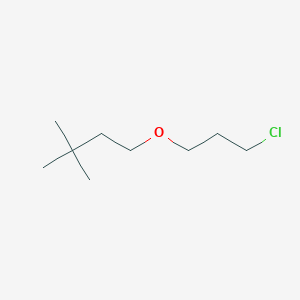 molecular formula C9H19ClO B13642646 1-(3-Chloropropoxy)-3,3-dimethylbutane 