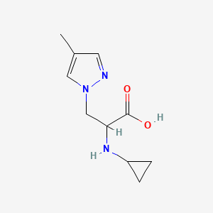 molecular formula C10H15N3O2 B13642662 2-(Cyclopropylamino)-3-(4-methyl-1h-pyrazol-1-yl)propanoic acid 