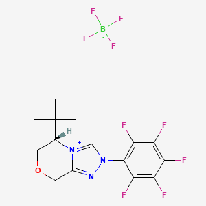 (S)-5-(tert-Butyl)-2-(perfluorophenyl)-2,5,6,8-tetrahydro-[1,2,4]triazolo[3,4-c][1,4]oxazin-4-ium tetrafluoroborate