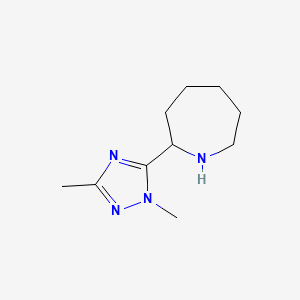 molecular formula C10H18N4 B13642687 2-(1,3-Dimethyl-1h-1,2,4-triazol-5-yl)azepane 