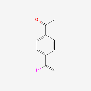 molecular formula C10H9IO B13642709 1-[4-(1-Iodoethenyl)phenyl]ethanone 